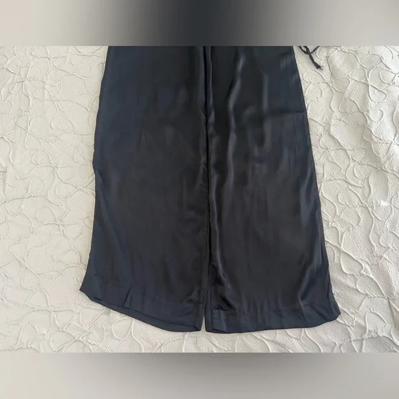 SOLD** Zara Womens Black Satin Wide-Leg Pants Size S (0585) - Picture 3 of 13
